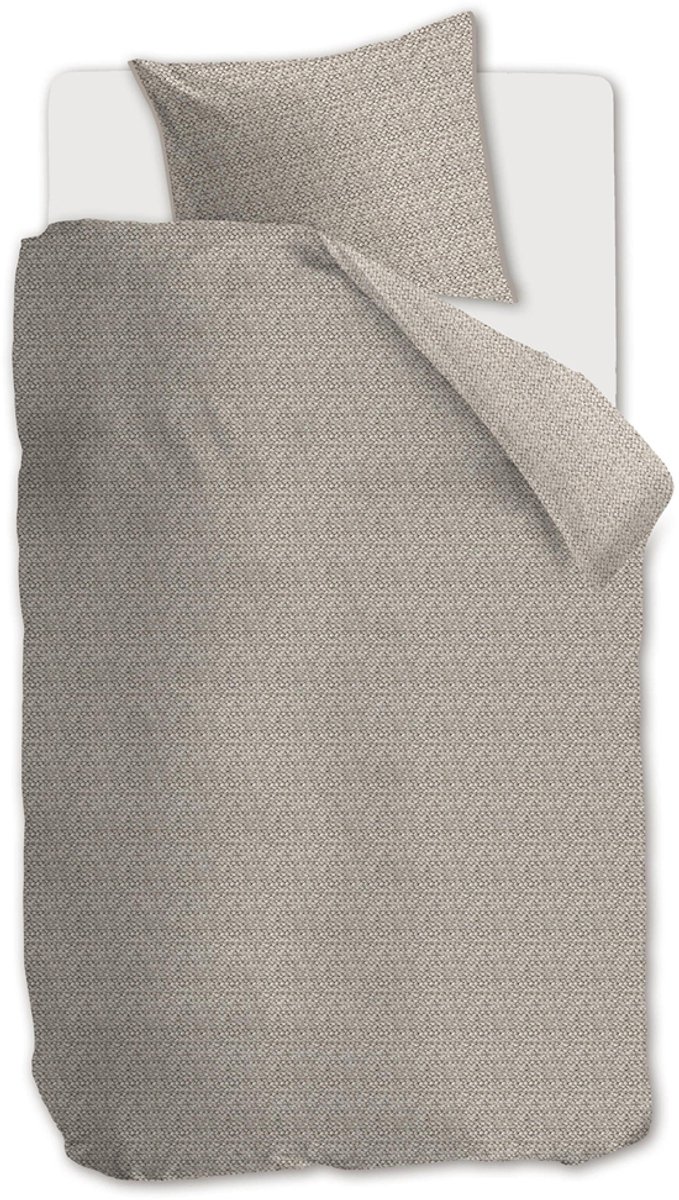 Rivièra Maison - Braided dekbedovertrek - Eenpersoons - 140x200/220 cm - Taupe