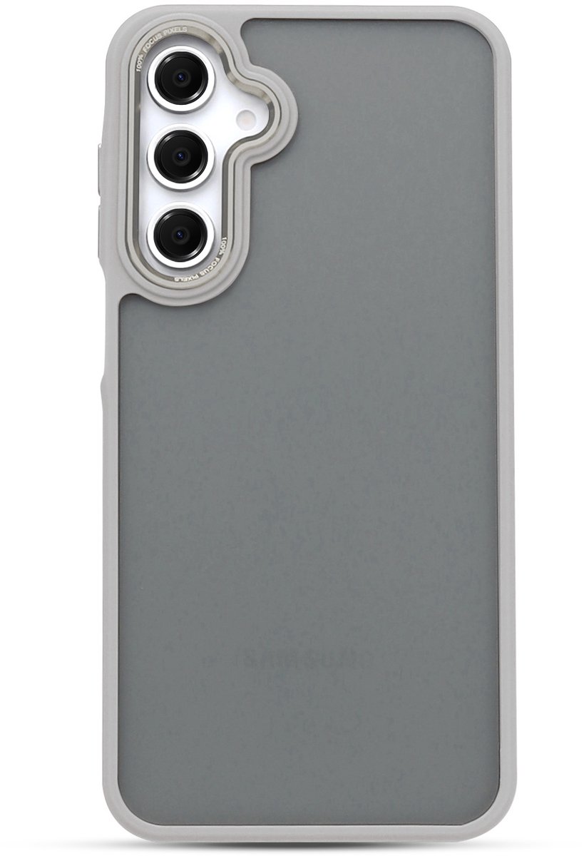 Casemania Hoesje Geschikt voor Samsung Galaxy A36 - Grijs - Frame Back Cover