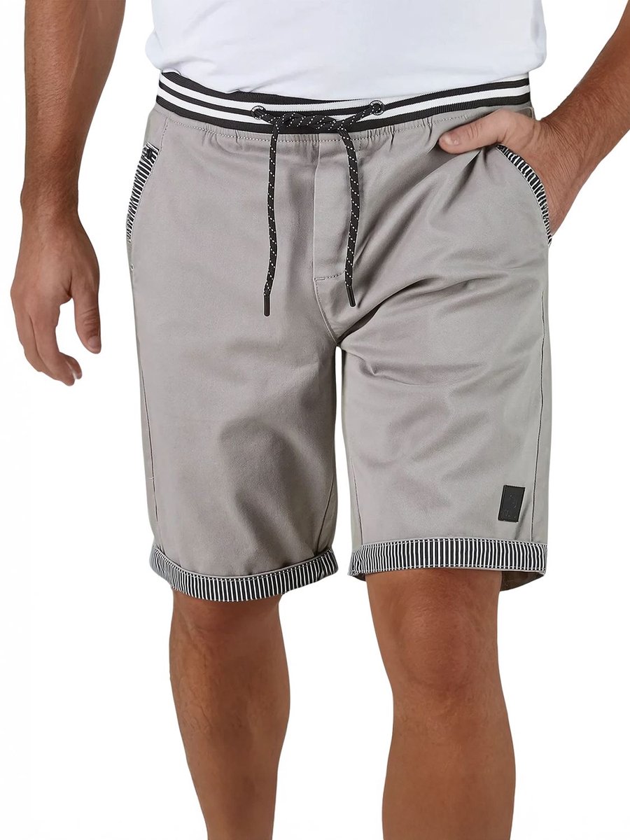 riverso Heren Short RIVAngelo regular/straight Grijs 5XL Volwassenen Zomershorts met Elastische Taille