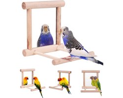 10×10×10cm - Vogelspiegel Vogelschommel - Papegaaienkooi Speelgoed - Schommel Hangend Spel met Spiegel - Vogelkooi Accessoires - Geschikt voor Ara's, Kaketoes, Valkparkieten, Kanaries en andere Vogels