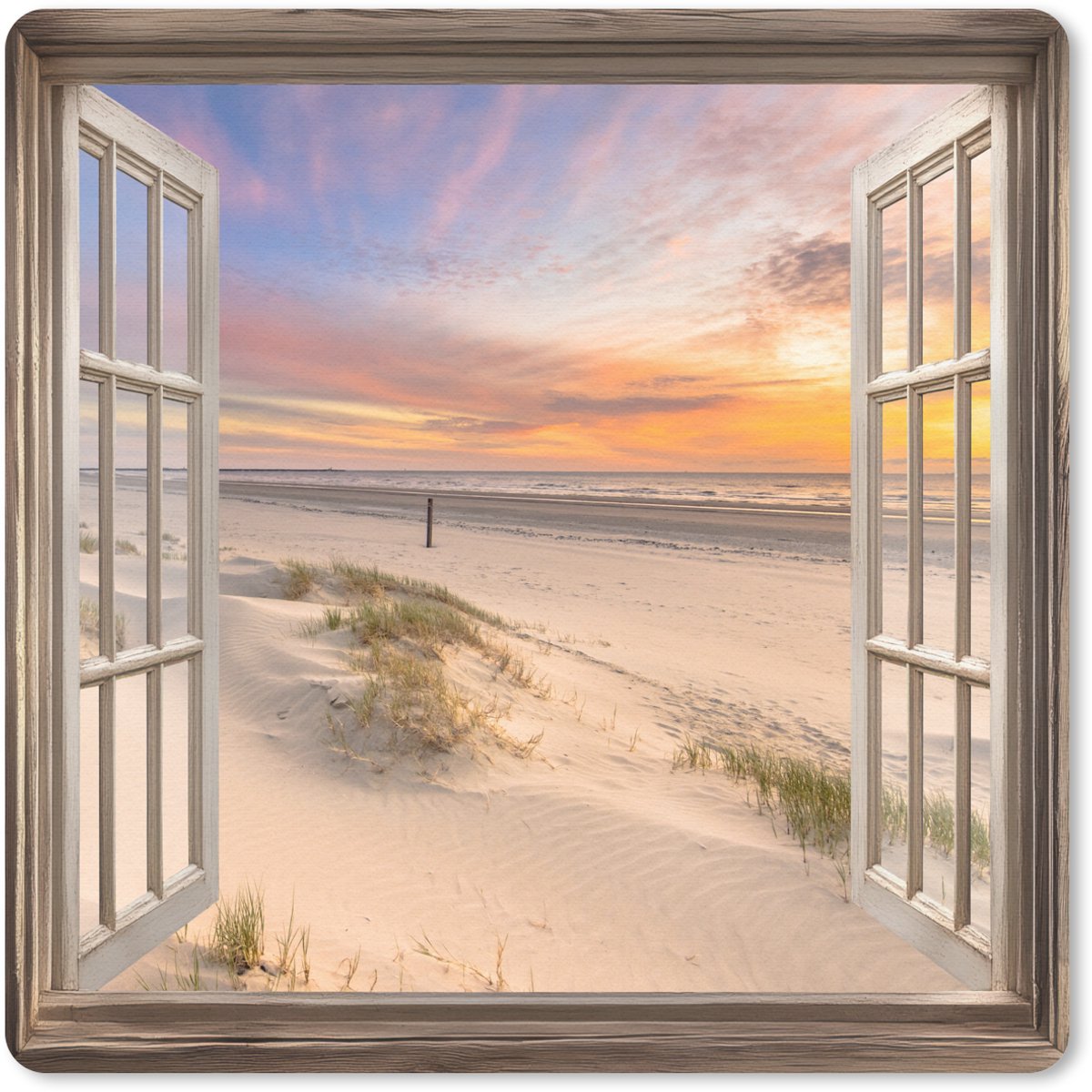 Muismat 30x30 cm - Mousepad Doorkijk - Strand - Duinen - Natuur - Landschap - Muismatten