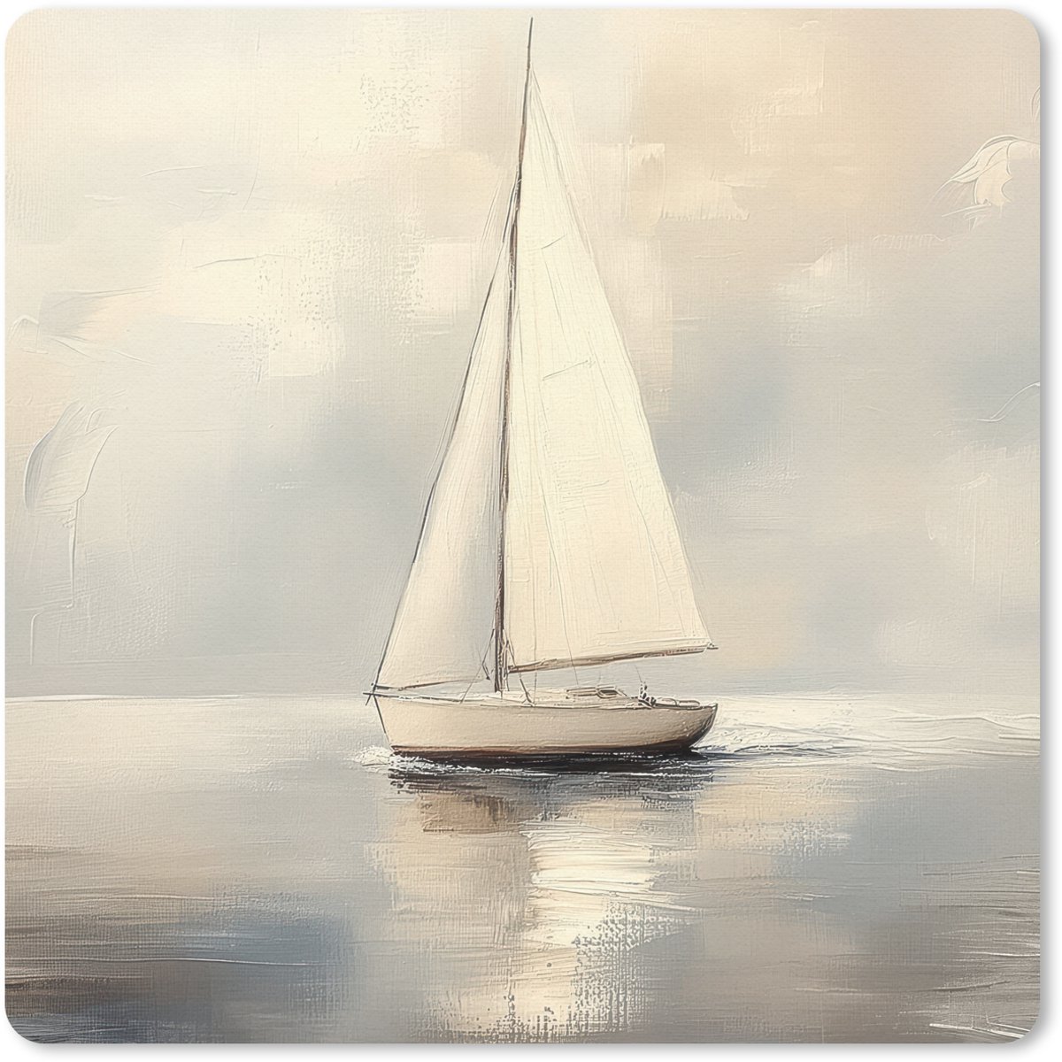 Muismat 30x30 cm - Mousepad Zeilschip - Zee - Bewolkt - Muismatten