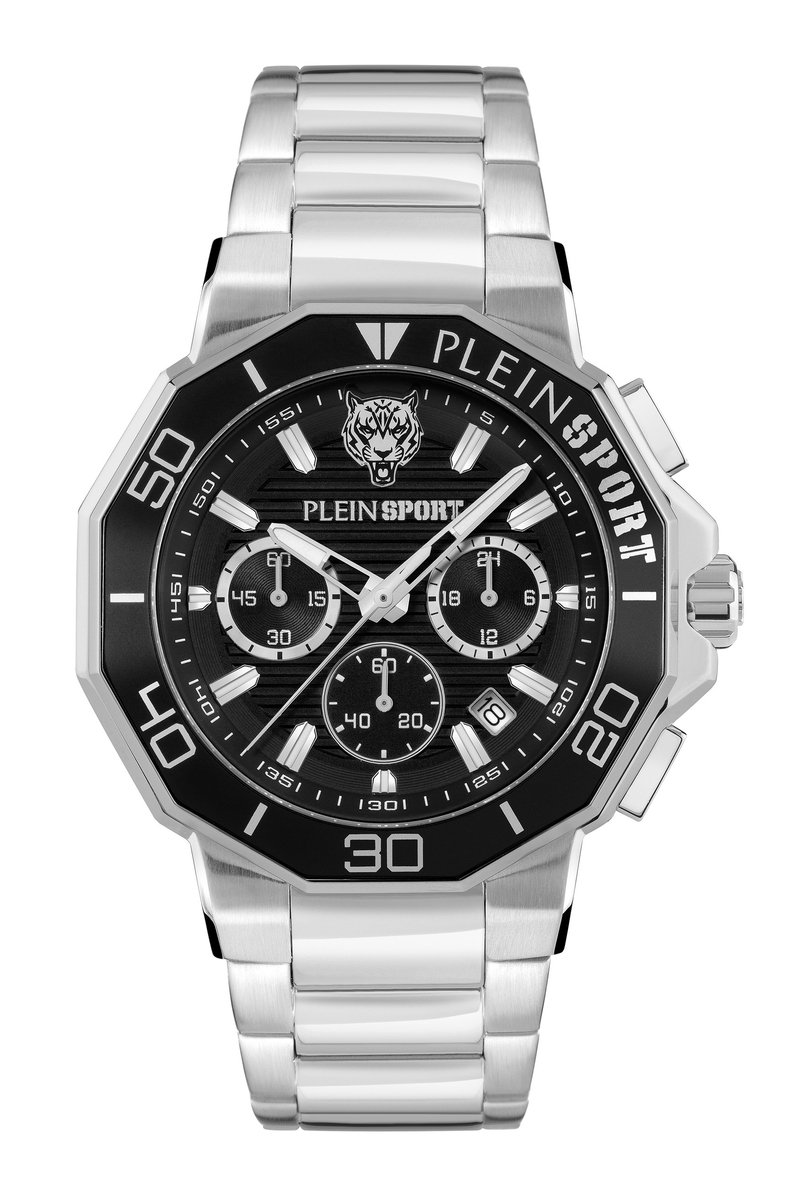 Plein Sport Titan Quartz Chronograaf Horloge Zilveren Toon Case: 100% Stainless Steel | Armband: 100% Stainless Steel 46 PSAGA0525, PSAGA0625