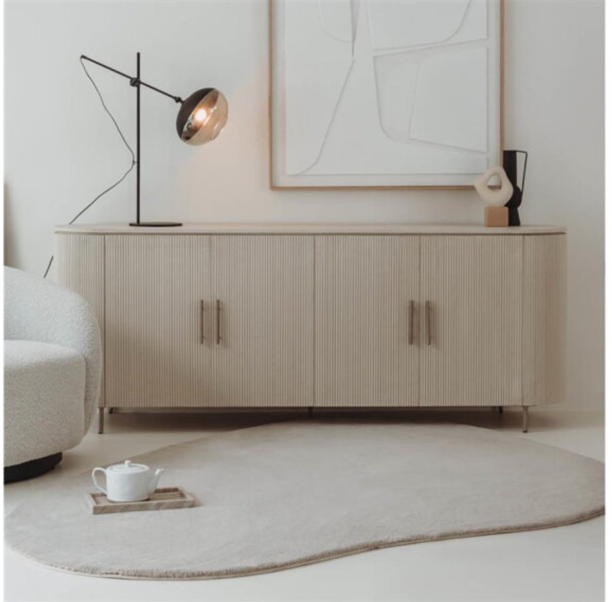 Tower Living Corbetta Dressoir 210x45x80 cm - Japandi - Beige