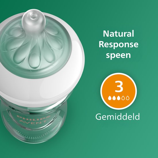 Philips Avent Natural Response Glazen Babyflessen 240 ml – Flow 3- 2 flessen - SCY933/02