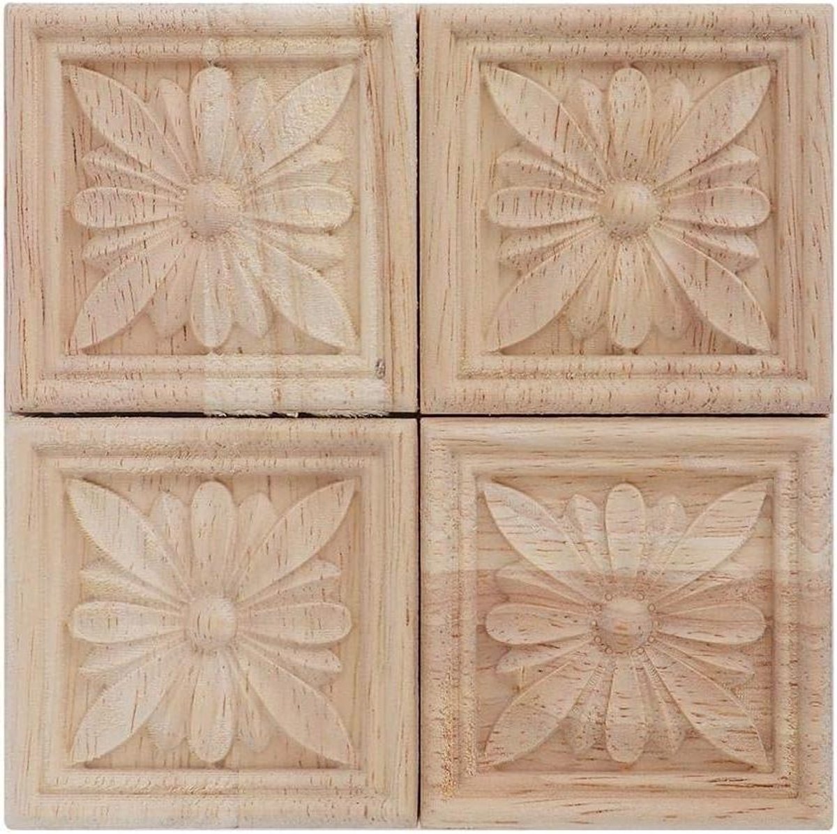 Image of 4-teiliges Holz geschnitztes Abziehbild - Schöne Holzschnitzerei-Applikation Möbeldekoration für Zuhause Hotel - Exquisit Antik Langlebig