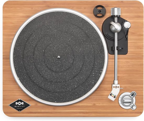 ANGELS HORN Bluetooth draaitafel met 2 snelheden, platenspeler met geïntegreerde luidsprekers, Phono voorversterker en microfoonsysteem AT- 3600L, zwart