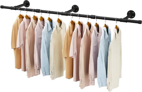 Industriële Pijpen Kledingrek Aan De Muur Gemonteerde Zware Pijpplanken Voor Het Ophangen Van Kleding Jassen En Wasruimtes