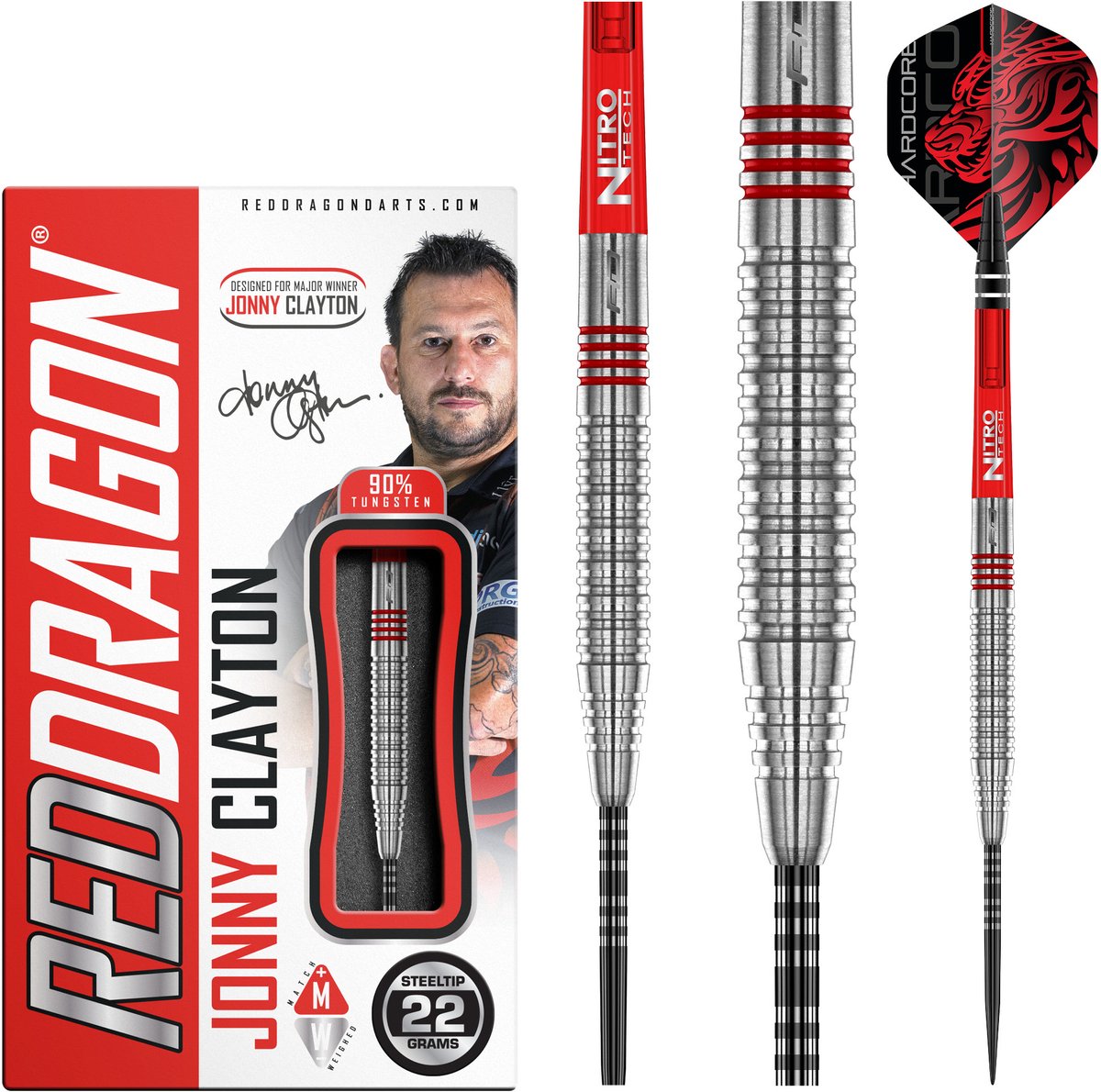 Red Dragon Jonny Clayton 2.0 90% - Dartpijlen 24 Gram
