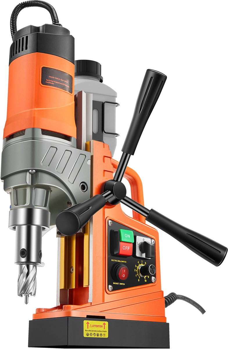 Magnetische Boormachine - Magnetboor - 1450 W Motor - Boordiameter 5,08 cm - Houdkracht 1306 kg - Incl. 6 Kernboren - Draagbaar - Voor Metaal