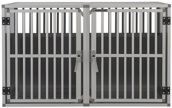 Hundos Autobench Recht Model Dubbel 100x110x67 met spijlen Nieuw