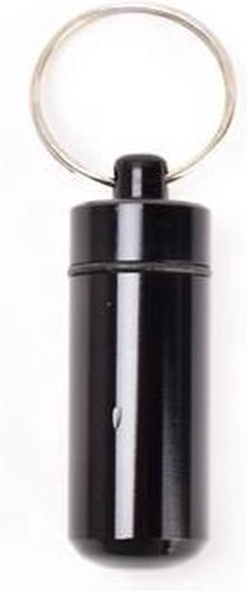 Porte-clés étanche pour étui à médicaments / pilule - NOIR