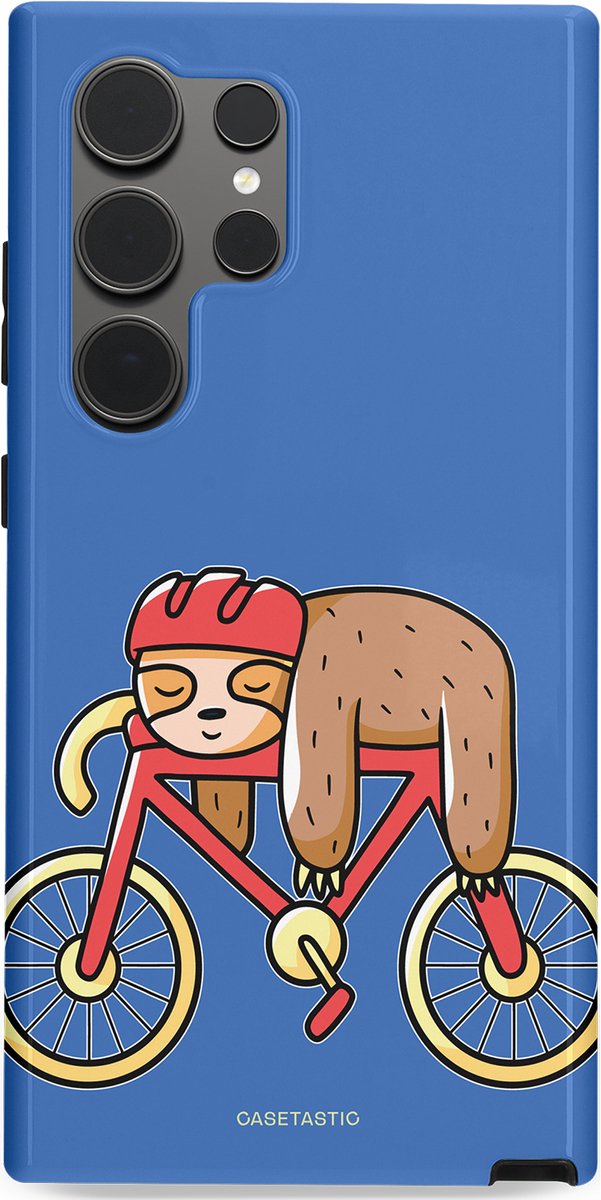 Casetastic Hoesje Geschikt voor Samsung S24 Ultra - Stijlvolle Beschermende Duo-layer Case - Lui op reis