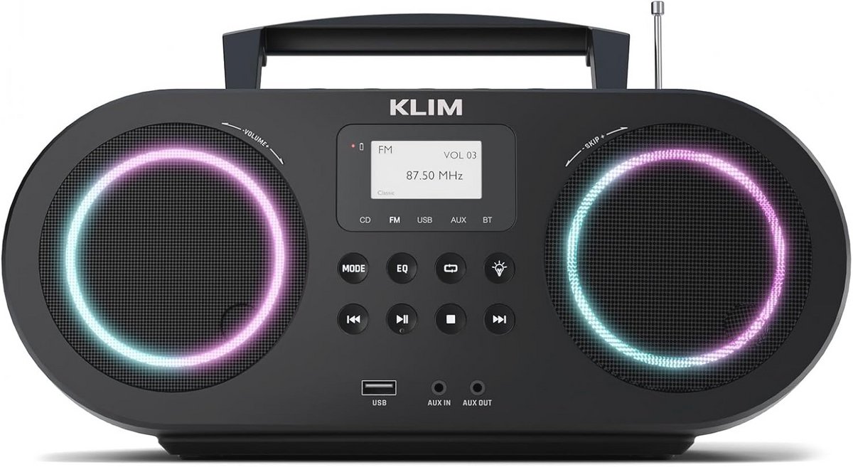 Draagbare Boombox met CD-speler, FM-radio, Bluetooth, USB en MP3 - Ideaal voor Thuis en Buiten
