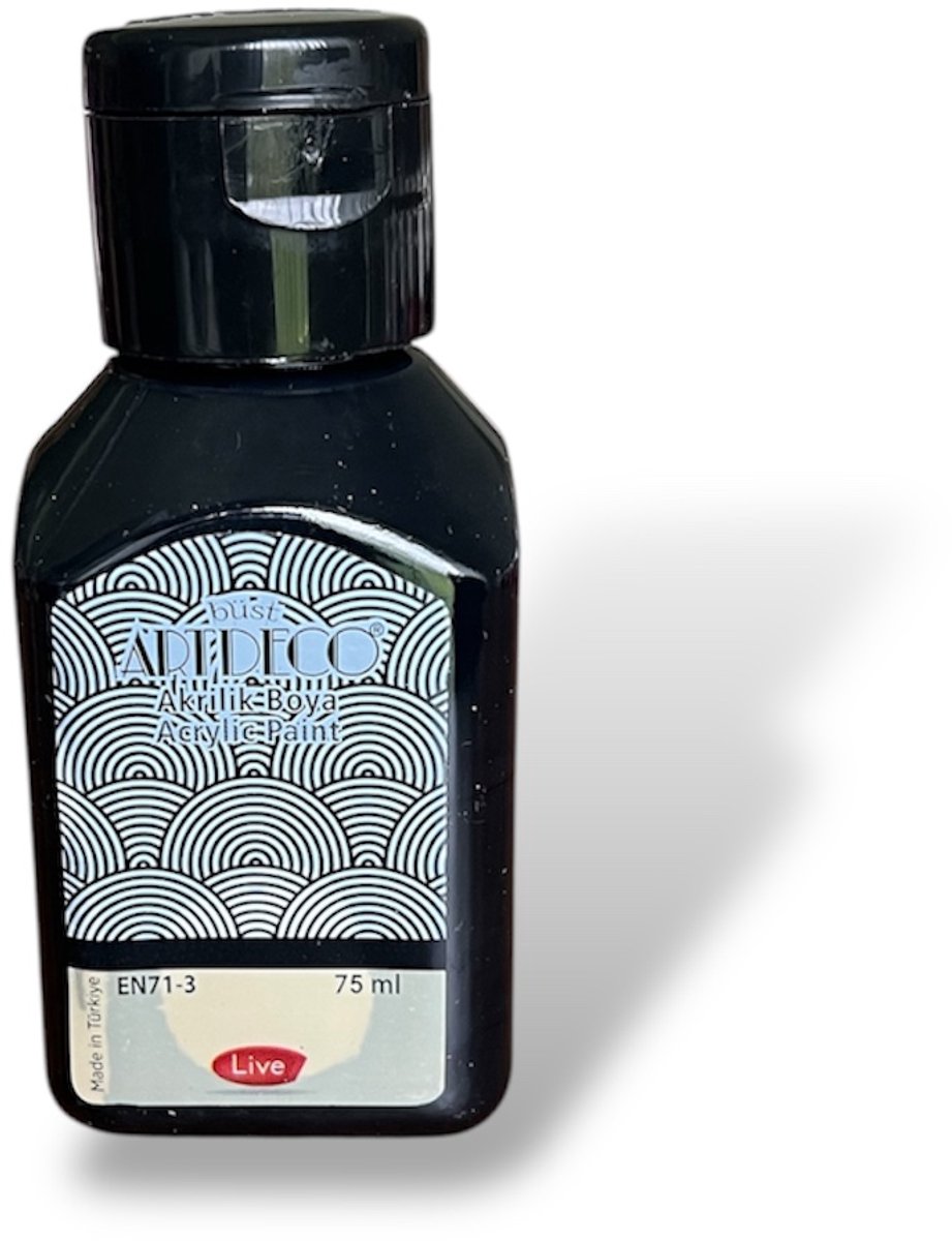 Hoogwaardige Acrylverf 75ml - Hoge Pigmentatie voor Kunstenaars - voor creatieve projecten , Glasverf, houtverf, keramiekverf, DIY Projecten - Zwart