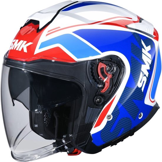SMK GTJ Tourer Wit Blauw Rood Jethelm - Maat L - Helm