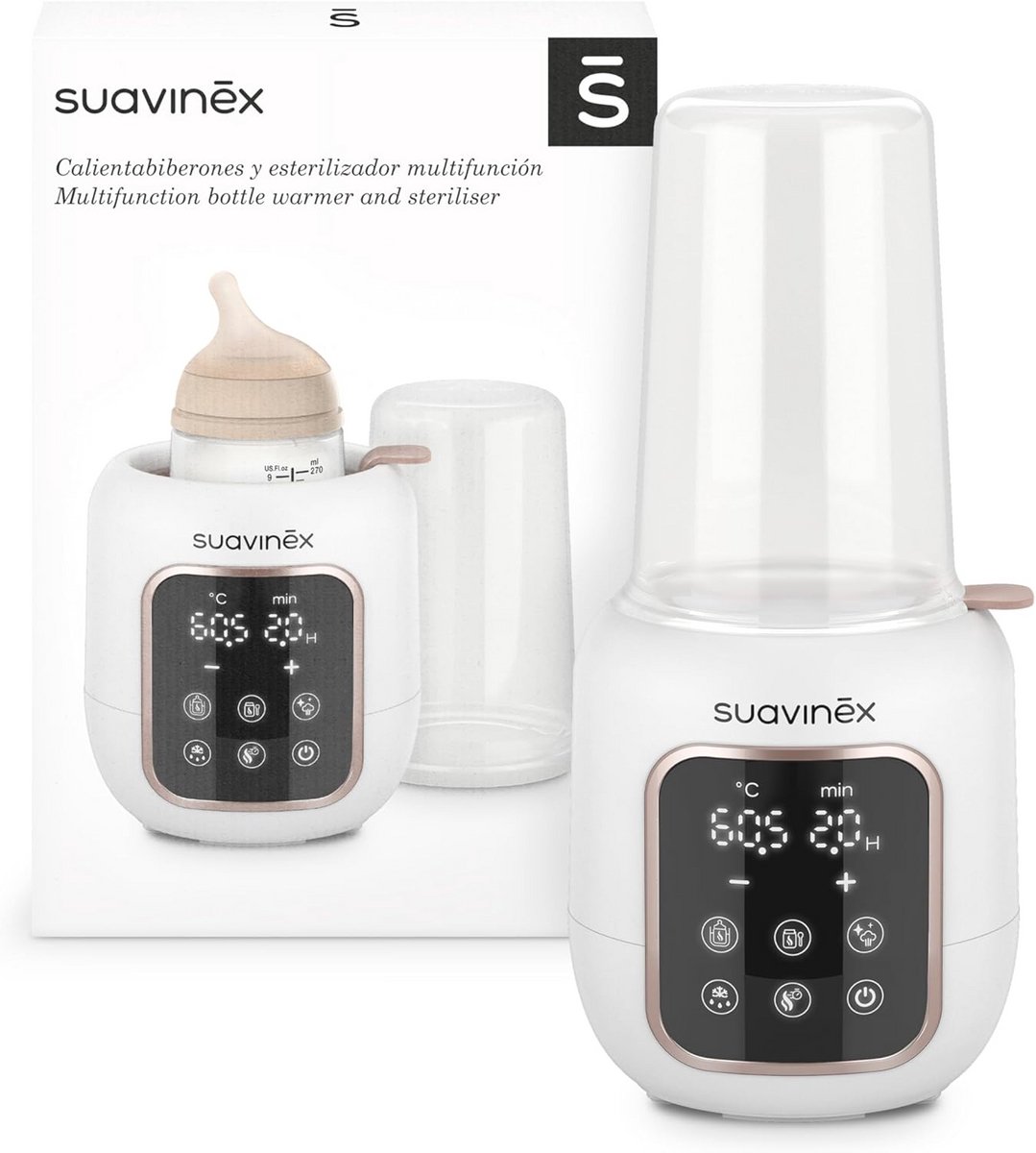 Image of 2-in-1 flessenwarmer en sterilisator voor babyflessen, fopspenen, en moedermelk - snel opwarmen, ontdooien, met automatische uitschakeling