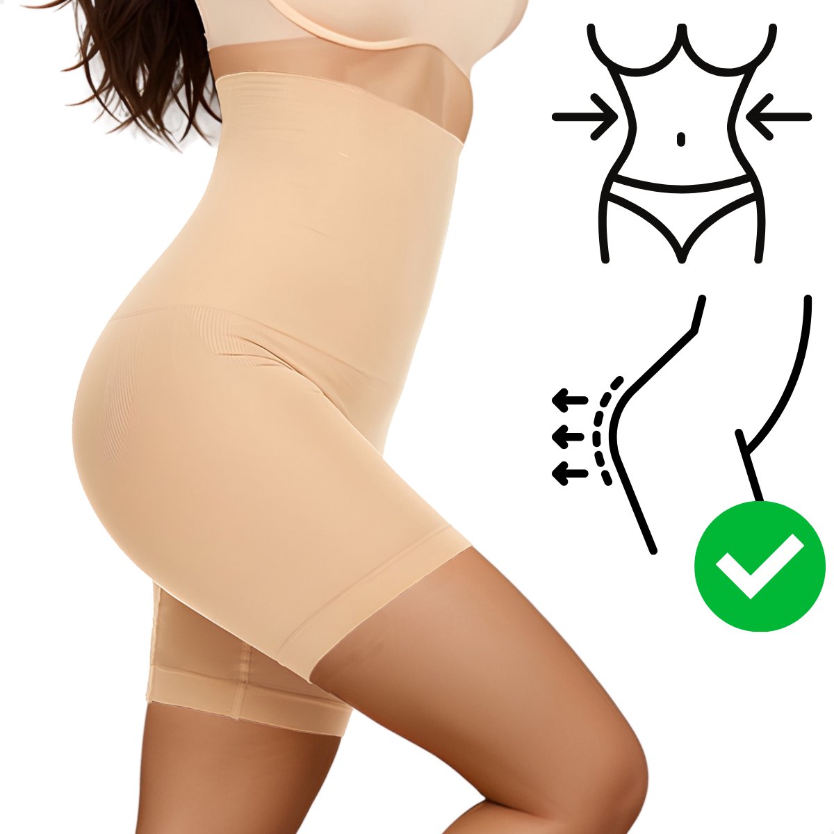 RENALUX - Corrigerend Ondergoed Dames - Corrigerend Broekje Dames - Beige - Maat M