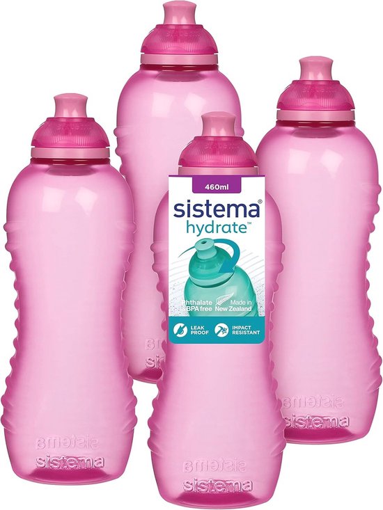 Lekvrije Sport Waterflessen 460ml - 4 Stuks