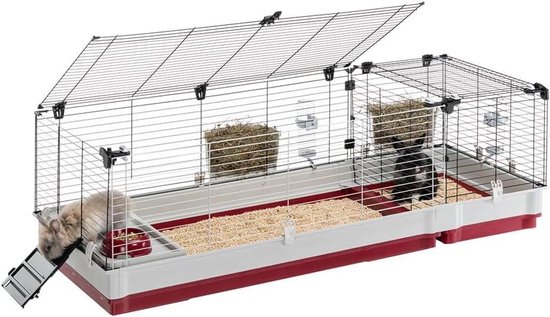 - Caviakooi - Konijnenkooi - Kooi en accessoires inbegrepen - Te openen en modulair 120 x 60 xh 50 CM - Krolik 140 PLUS