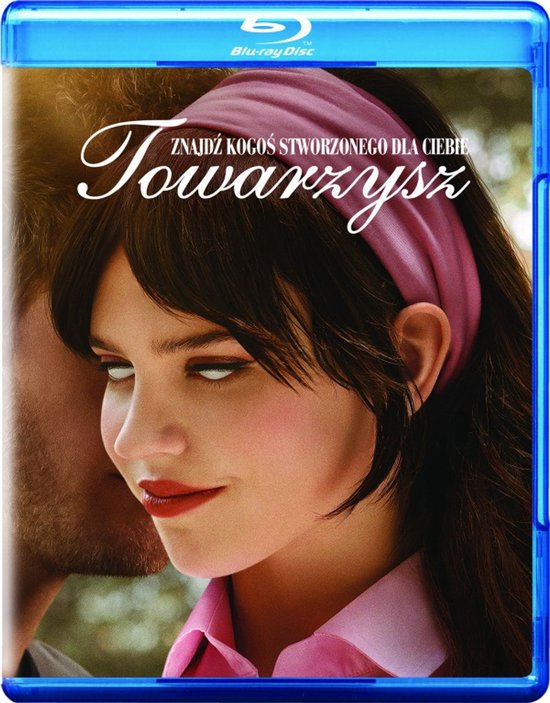 Blu-ray hoes met een vrouw met een roze hoofdband en een man op de achtergrond. Tekst: "Znajdź kogoś stworzonego dla Ciebie Towarzysz"