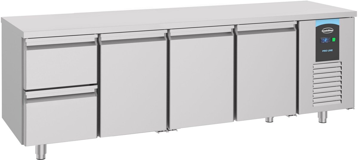 Combisteel Koelwerkbank - 632L - 3 Deuren + 2 Laden - -2°c/+8°c - 2330x700x850mm