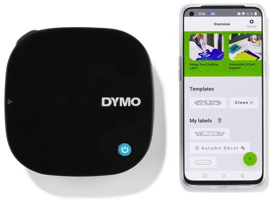 DYMO LetraTag 200B labelprinter met bluetooth | Compacte labelmaker | Verbinding via draadloze bluetoothtechnologie met iOS en Android | Inclusief 1 witte LetraTag tape