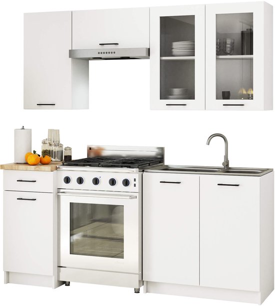 Belini hangkast keuken, keukenkasten SG. Breedte 40 cm. Bovenkast met 1 deur, keukenkasten, wandkast hangend, wit hoogglans