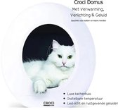 Croci Domus Kattenhuis – Wit – Met Verwarming, Geluid & Licht – 43 x 43 x 45,5 cm – Ook voor Kleine Honden