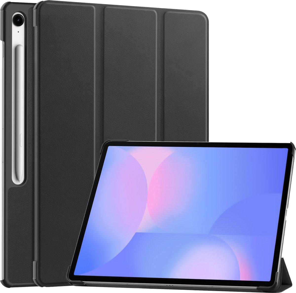 Cazy tablet Hoes geschikt voor Samsung Galaxy Tab S10 FE Plus - TriFold Bookcase - Zwart