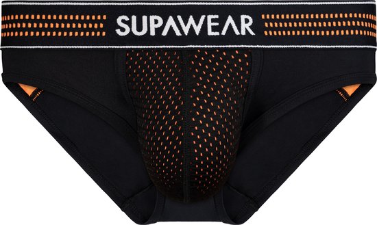 SUPAWEAR Mesh Brief Neon Orange - TAILLE S - Slips Homme - Slips Homme - Slips Homme