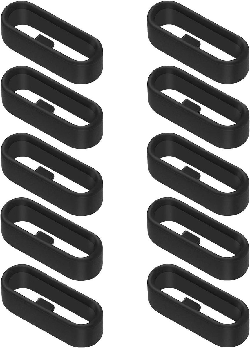 Nordivar ® Nylon horlogebandje voor heren en dames | Vervanging militaire horlogeband met 4 ringen | Zwart met zilveren metalen gesp | 27*2.2cm | Nylon
