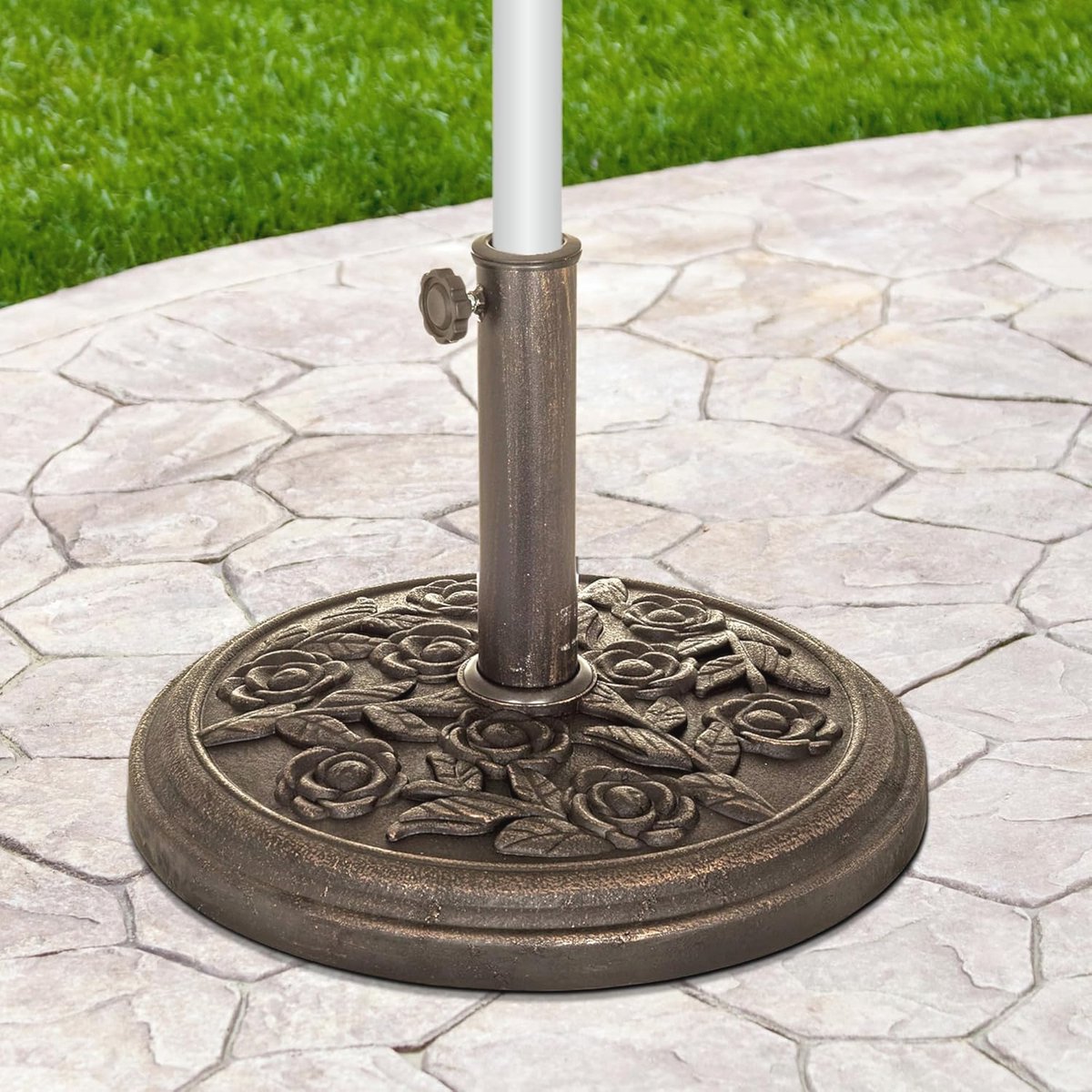 Robuuste Tuinparasolvoet met Rotaneffect - Weerbestendig, Verstelbaar en Geschikt voor Tuin, Terras en Camping (10 kg)