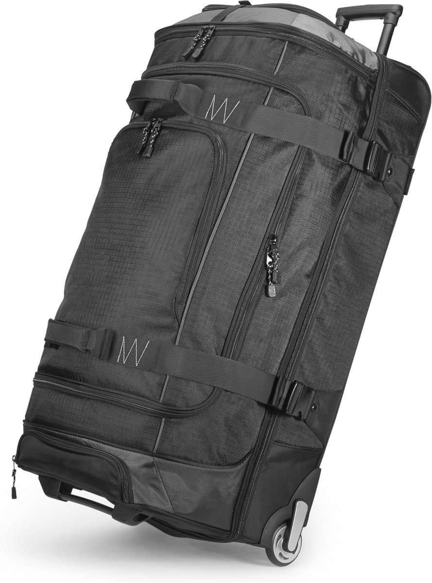 Ripstop Duffel op wielen 89 cm - zwart