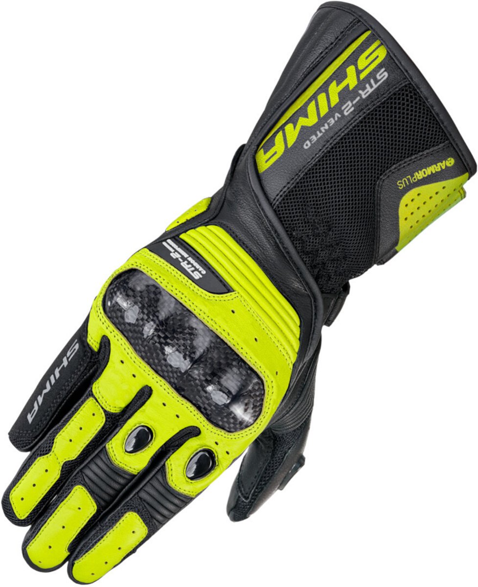 SHIMA STR-2 Vented Zwart Geel Perforated Handschoenen - Handschoen