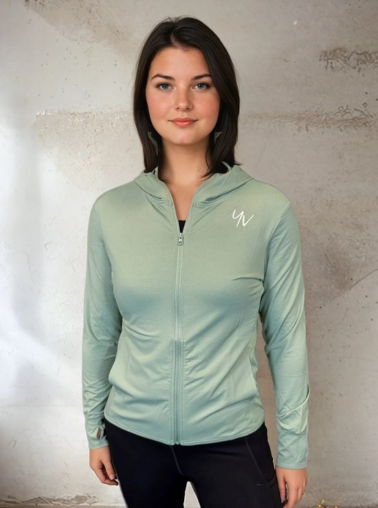 Foto: Yv sport sportvest geneve ook in plus size premium kwaliteit fitness vest lichtgewicht snel drogend handige zakken optimale bewegingsvrijheid ademend en comfortabel sportjack dames groen m