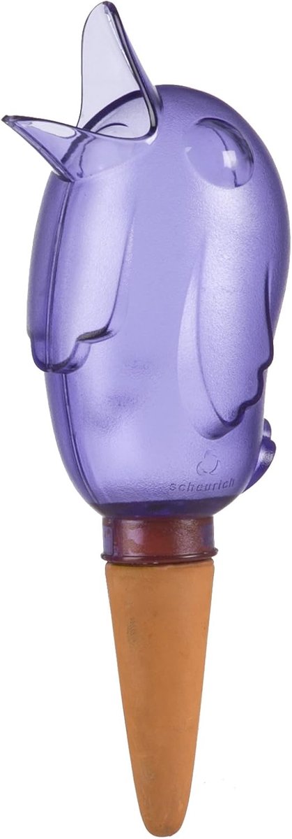 Scheurich waterdispenser Bördy M | 6 x Paars | 220 ml capaciteit | Kleine gieter met kleibodem | Waterdispenser planten en bloemen terracotta stengel