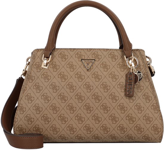 GUESS Sac à main Sac à épaule bandoulière Noelle II Luxury Satchel Latte Logo / Brown Marron clair