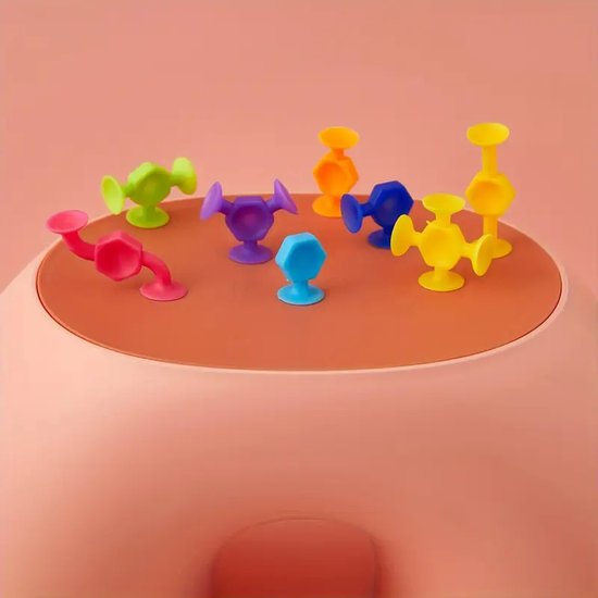 Toyara Set de construction de 48 pièces avec ventouses, blocs en silicone pour construire bricolage Jouets de bain amusants Jouets anti-stress pour petits enfants de 3 à 5 ans