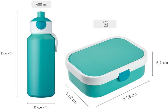 Set déjeuner Mepal (bouteille pop-up et boîte à lunch) Campus Little Dutch - 400 + 750 ml - Boîte à lunch et gobelet pour enfants - Boîte à bento - Bouteille Pop-up - Fairy Wonders