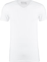 Garage 202 - Bodyfit T-shirt V-hals korte mouw wit XXL 95% katoen 5% elastan