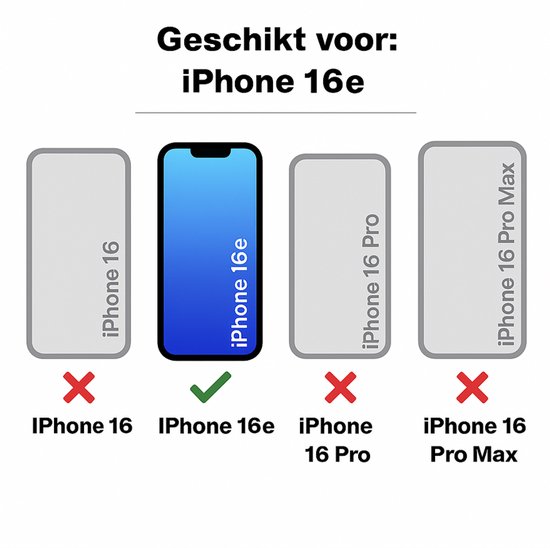 Afbeelding die aangeeft dat dit hoesje geschikt is voor iPhone 16e.