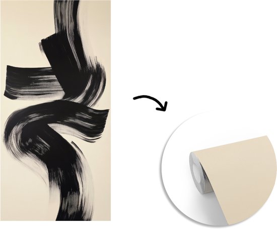Behang - Fotobehang Strepen - Zwart - Abstract - Breedte 120 cm x hoogte 240 cm
