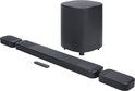 JBL soundbar met afneembare surround speakers en subwoofer.