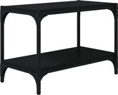 vidaXL - Tv-meubel - 60x33x41 - cm - bewerkt - hout - en - staal - zwart