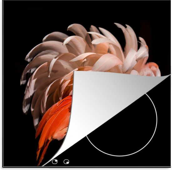 KitchenYeah® Inductie beschermer 78x78 cm - Flamingo - Veren - Licht - Macro - Kookplaataccessoires - Afdekplaat voor kookplaat - Inductiebeschermer - Inductiemat - Inductieplaat mat