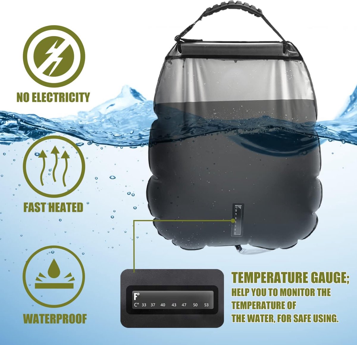 Sined Luna Timer P Zwart Aluminium Douche Koud Water Sined Luna Timer P Zwart Aluminium Douche Koud Water