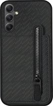 ADEL Kunstleren Back Cover Pasjeshouder Portemonnee Hoesje voor Samsung Galaxy A54 - Zwart