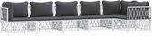 vidaXL - 6-delige - Loungeset - met - kussens - staal - wit