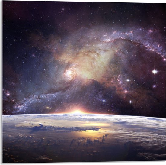 Acrylglas - Galaxy Lucht vanaf Planeet - 50x50 cm Foto op Acrylglas (Wanddecoratie op Acrylaat)